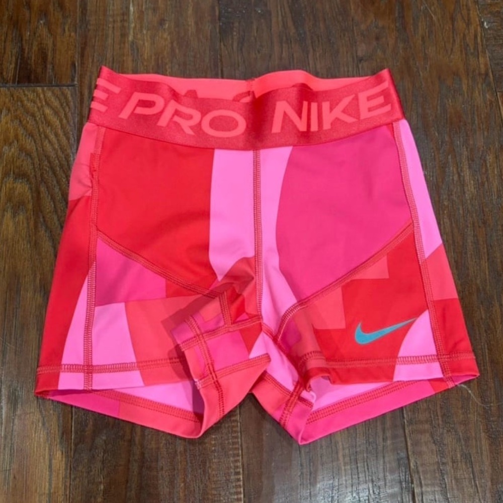 Nike Pro Dri-FIT Red and Pink Active Shorts